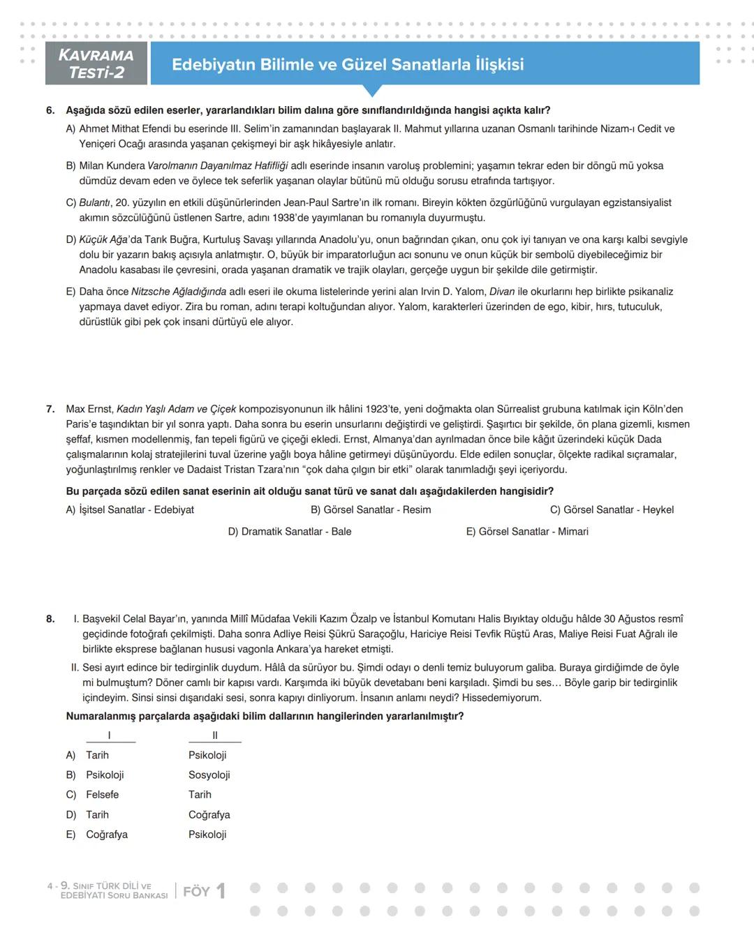 9
TÜRK DİLİ VE
EDEBİYATI
Soru Bankası
32 Föy
Tamamı
Video
Çözümlü
mobil
analiz ir
11 SINAV
FÖYÜ
Kavrama
Testleri
Pekiştirme
Testleri
Otudem