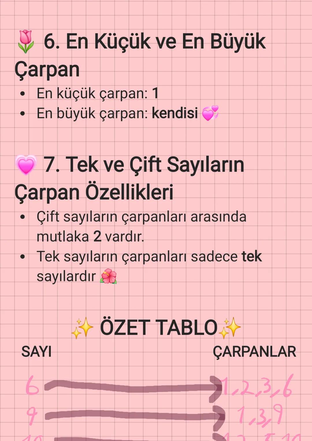 ## 8. Sınıf Matematik:
ÇARPANLAR (BÖLENLER)
Konusu
## 1. Çarpan Nedir?
Bir doğal sayıyı kalansız bölebilen sayılara
o sayının çarpanları