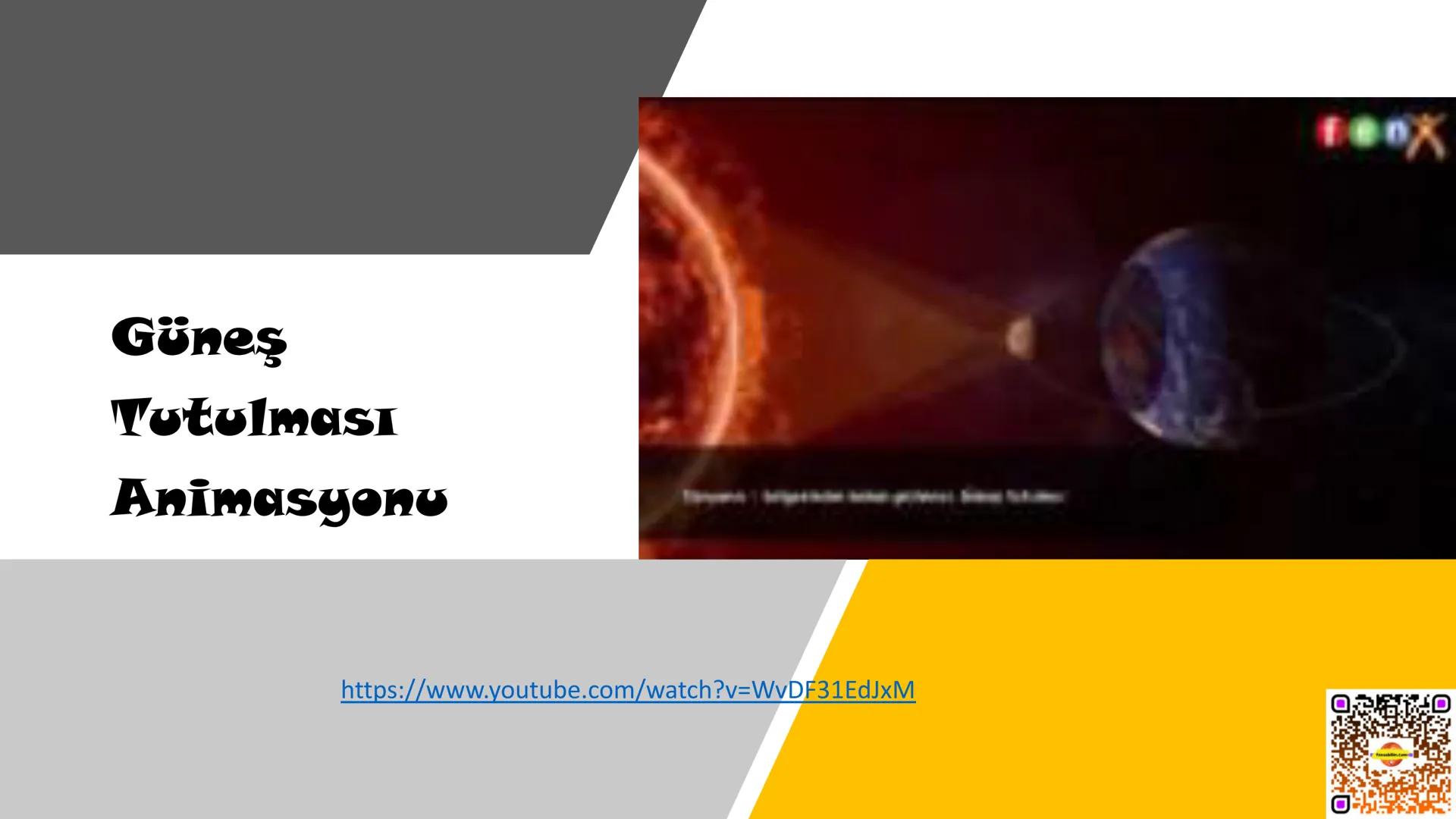 ## GÜNEŞ
## SİSTEMİ VE
## TUTULMALAR GÜNEŞ
SİSTEMİ
KAZANIMLAR
• F.6.1.1. Güneş Sistemi
• F.6.1.1.1. Güneş sistemindeki gezegenleri birbirler