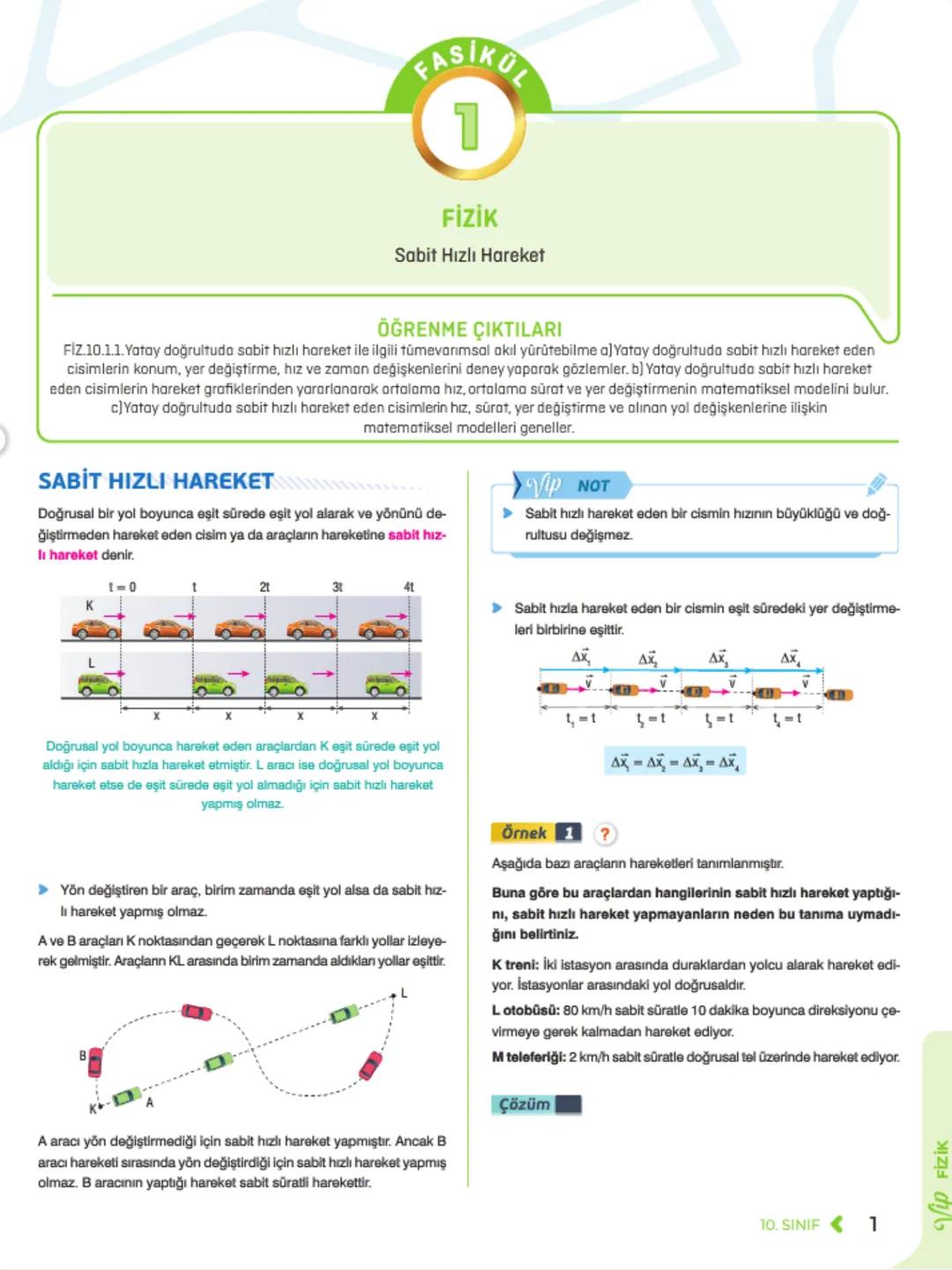 Fizik:SABİT HIZLI HARAKET