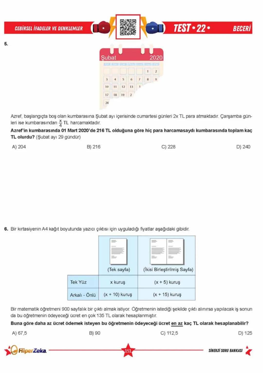 Telat BİLİCAN
Serkan AKÇA Yasin ARSLAN
SINAVA HAZIRLIK
OKULA YARDIMCI
Sinerji S
YENİ
NESİL
Matematik
7.
Sınıf
Soru
Bankası
QRKod
Çözümlü
Akı