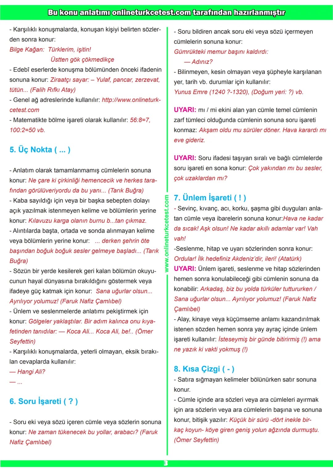 www.onlineturkcetest.com
Noktalama işaretleri
Şuayip Hatip
# Noktalama
## İşaretleri İle İlgili
## Konu Anlatımı
## Ve Test
- f "Ders Türk