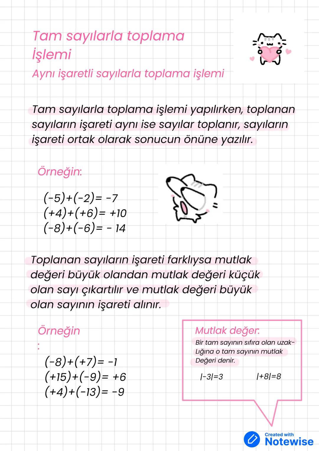 Tam Sayılar
Ders: Matematik
Hatırlama amaçlı birazcık geçen seneki bilgilere
Göz atalım.
+
→
-3
-2
-1
0
1
2
3
Negatif tam sayılar
(z-)
B