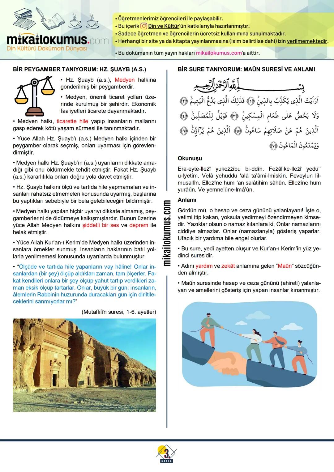 8.
SINIF
mikailokumus.com
Din Kültürü Doküman Dünyası
ZEKÂT VE SADAKA
İSLAM'IN PAYLAŞMAYA VE YARDIMLAŞMAYA VER-
DİĞİ ÖNEM
• Paylaşma ve yar