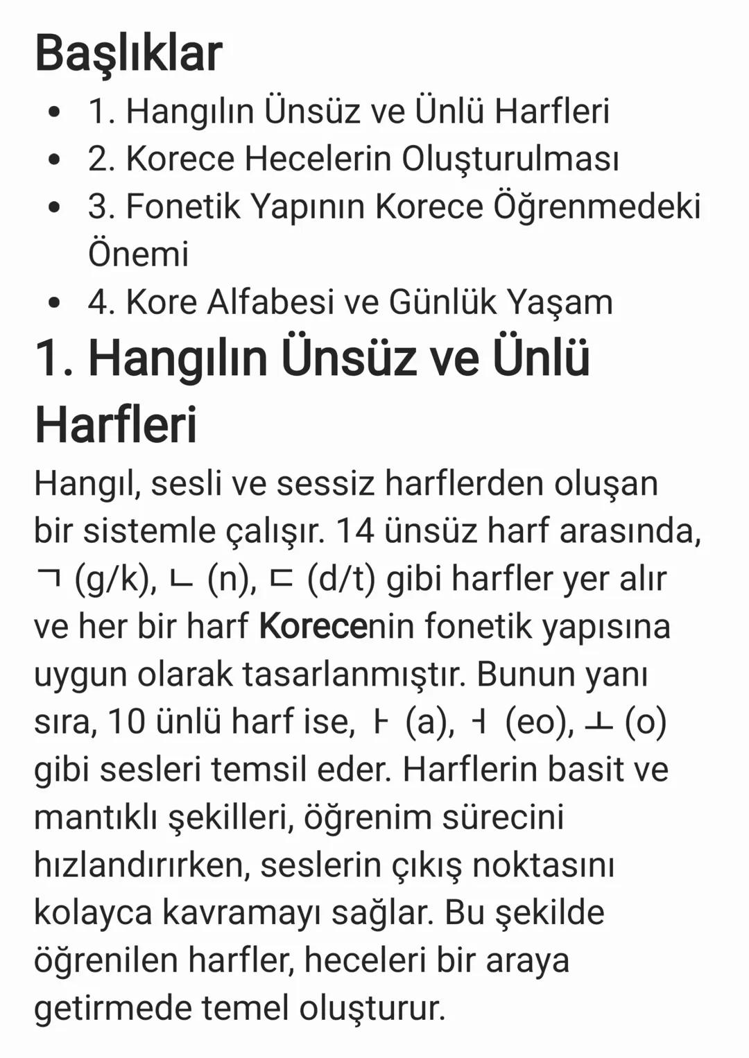 - Profil
Korece
Korecede kullanılan alfabe olan Hangıl,
Kore dilinin kendine özgü yapısına göre
tasarlanmış, oldukça fonetik ve mantıklı b