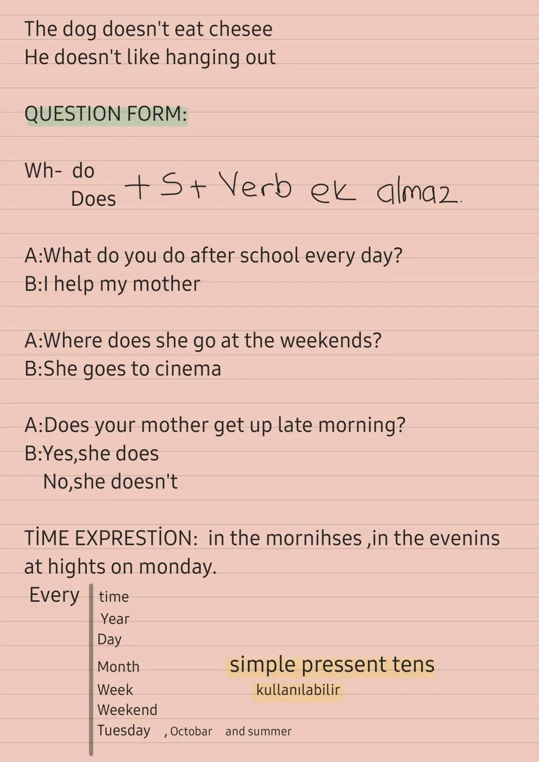 -İES Özne He, she, it ise fiil sessiz harf + y ile
bitiyorsa y harfi düşer yerine -ies gelir.
The baby cries all the time.
Study
Ali studie