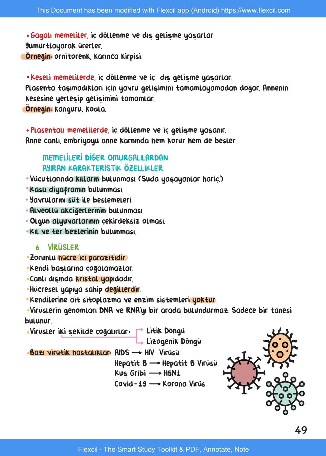 This Document has been modified with Flexcil app (Android) https://www.flexcil.com
# BİYOLOJİ
## İÇİNDEKİLER
Canlıların Ortak Özellikleri