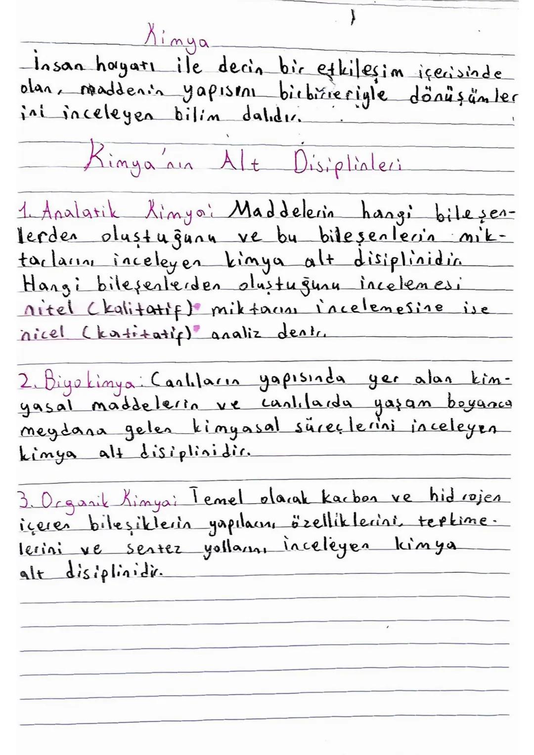 }
Kimya
İnsan hayatı ile decin bir etkileşim içerisinde
olan, meaddenin yapısını birbirleriyle dönüşümler
ini inceleyen bilim dalıdır.
Kimy