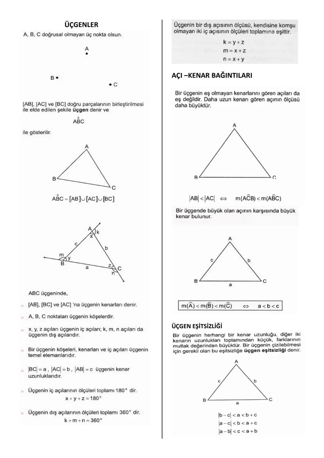 Üçgenlerle Kurallar – 1. sayfa