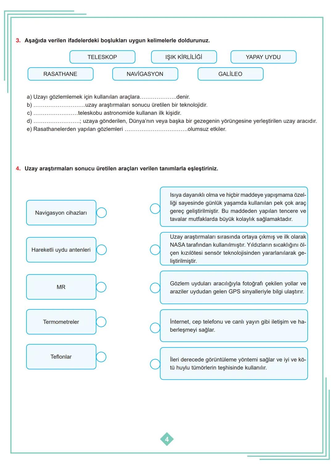 7.SINIF 1. ÜNİTE
ÇALIŞMA FASİKÜLÜ
FEN BİLİMLERİ
Bu kitapçık YALOVA Ölçme Değerlendirme Merkezi
tarafından hazırlanmıştır. # 1. Bölüm: Uzay