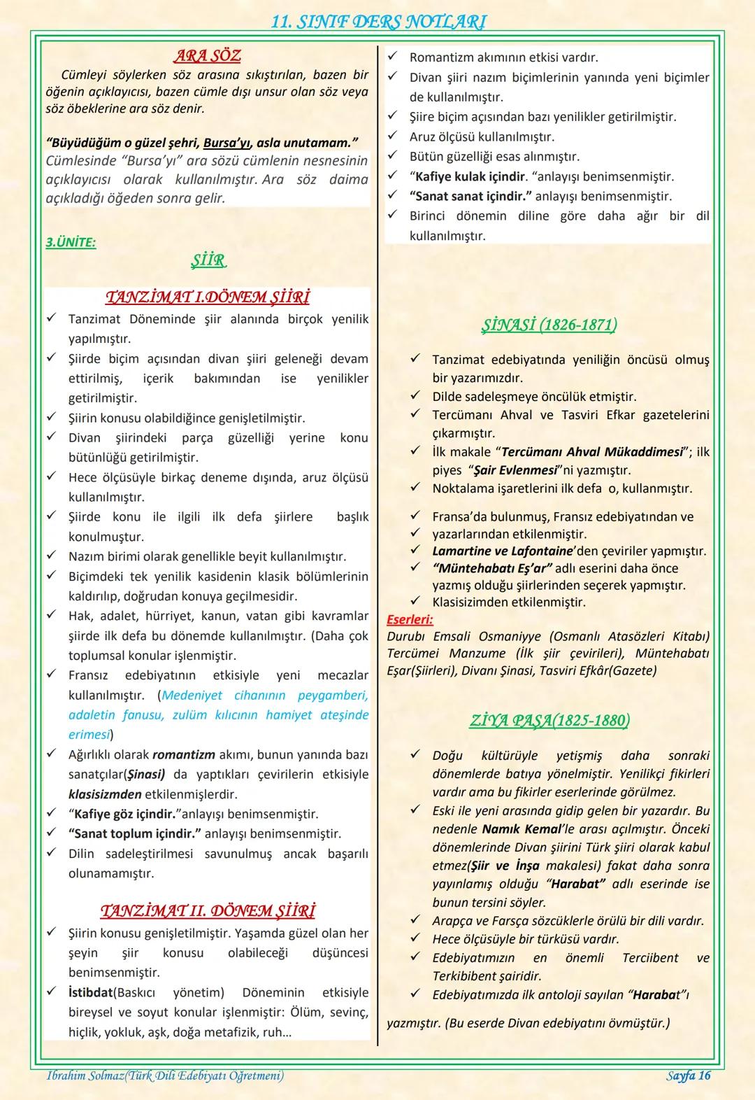 # 11. SINIF DERS NOTLARI
EDEBİYAT TOPLUM İLİŞKİSİ
Edebiyat; duygu, düşünce ve hayallerin insanlara
estetik bir zevk içerisinde sözlü veya