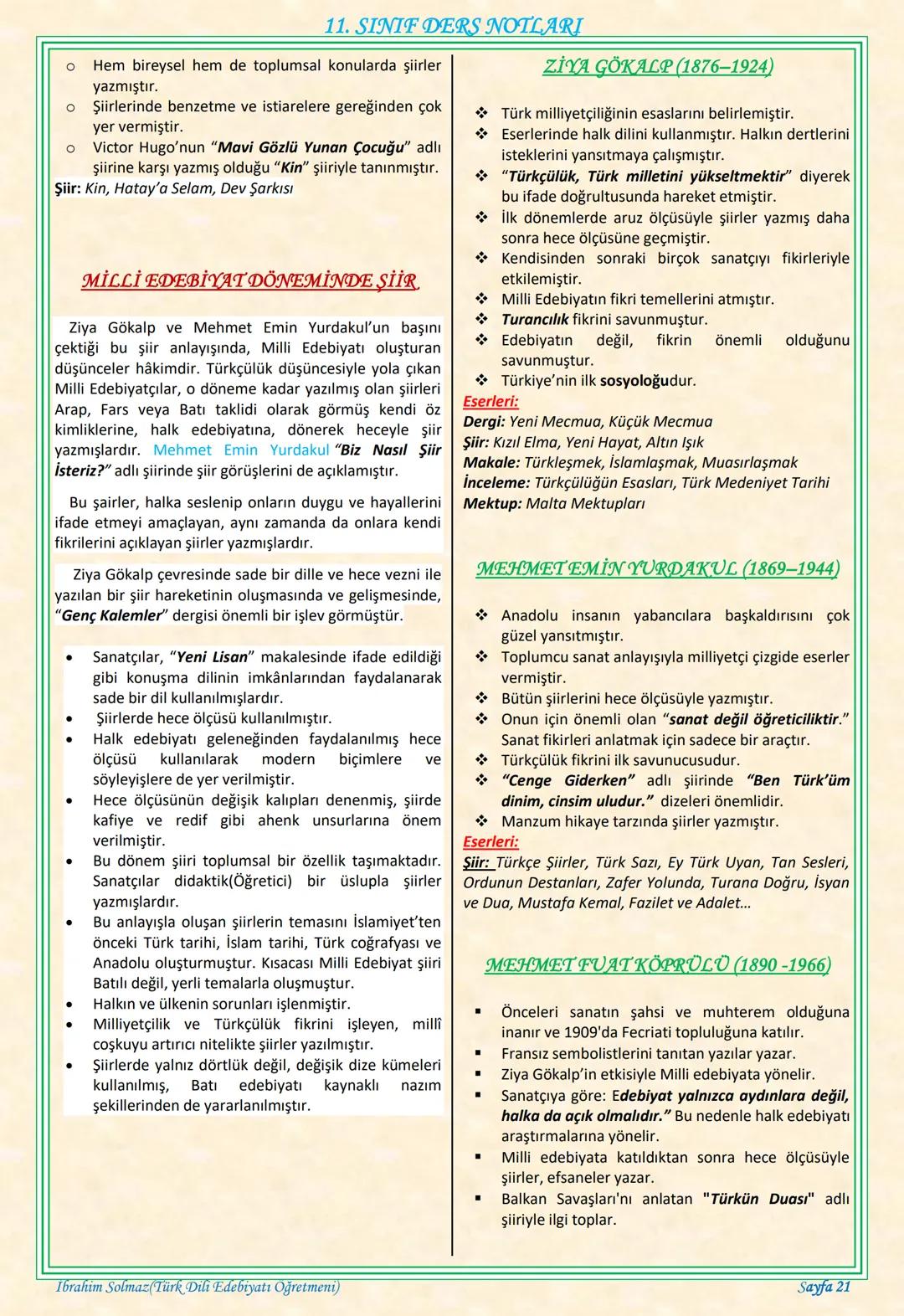 # 11. SINIF DERS NOTLARI
EDEBİYAT TOPLUM İLİŞKİSİ
Edebiyat; duygu, düşünce ve hayallerin insanlara
estetik bir zevk içerisinde sözlü veya