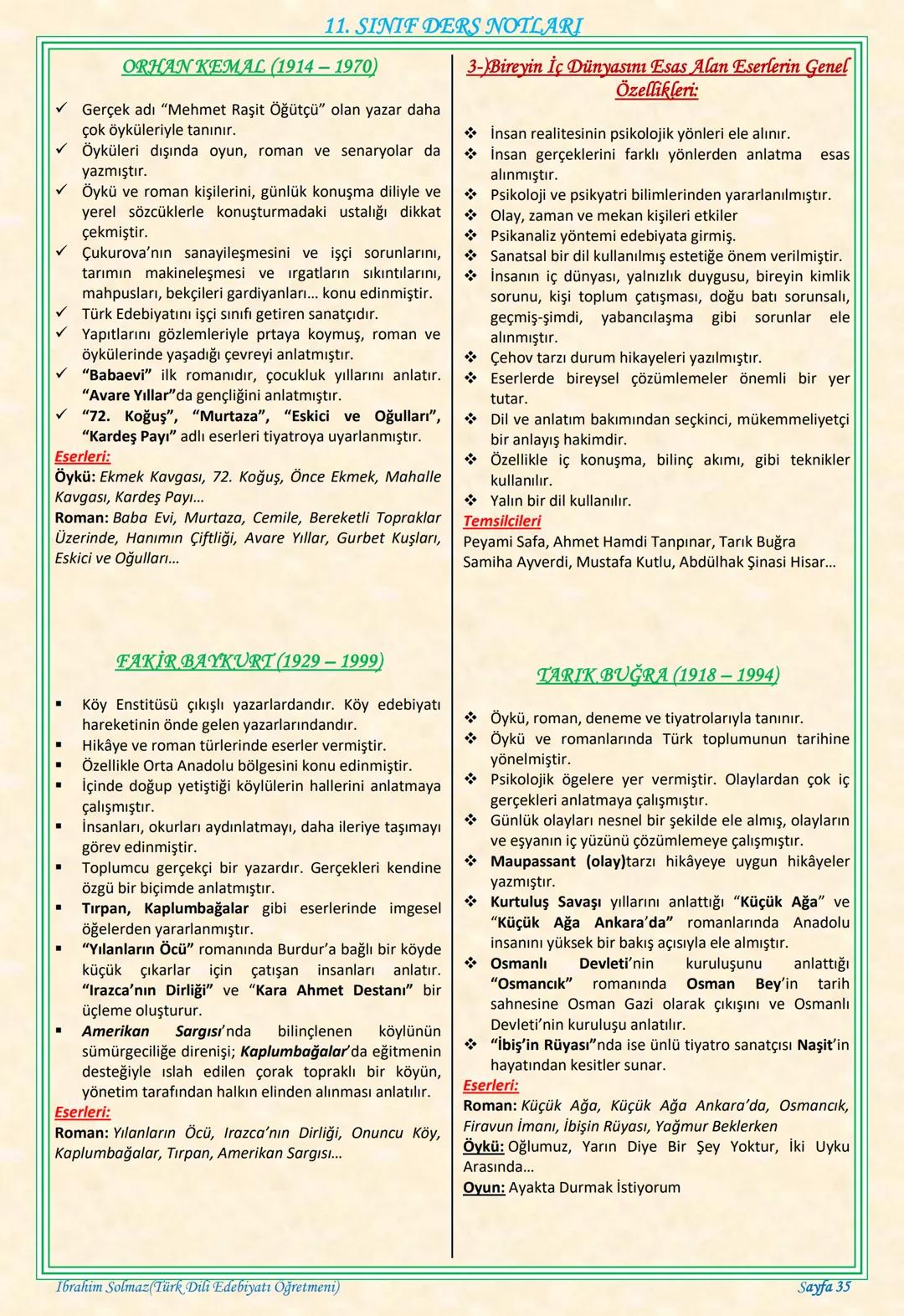 # 11. SINIF DERS NOTLARI
EDEBİYAT TOPLUM İLİŞKİSİ
Edebiyat; duygu, düşünce ve hayallerin insanlara
estetik bir zevk içerisinde sözlü veya