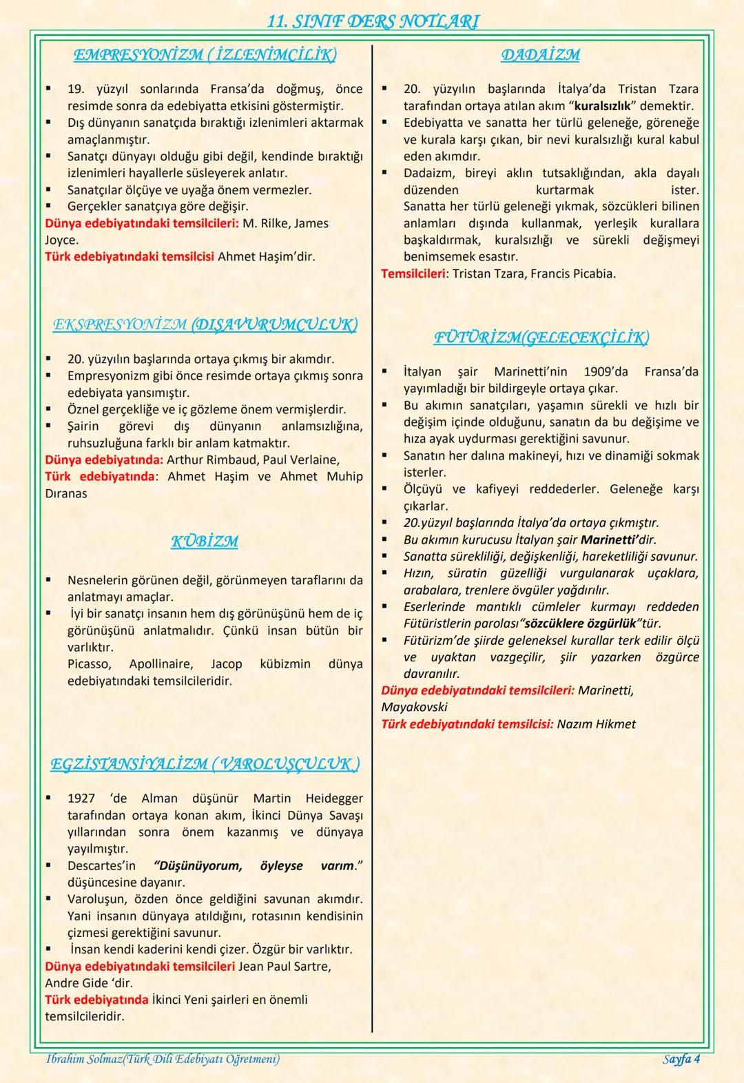 # 11. SINIF DERS NOTLARI
EDEBİYAT TOPLUM İLİŞKİSİ
Edebiyat; duygu, düşünce ve hayallerin insanlara
estetik bir zevk içerisinde sözlü veya