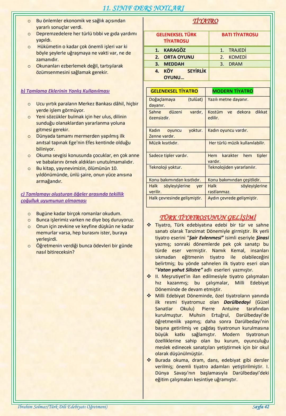 # 11. SINIF DERS NOTLARI
EDEBİYAT TOPLUM İLİŞKİSİ
Edebiyat; duygu, düşünce ve hayallerin insanlara
estetik bir zevk içerisinde sözlü veya