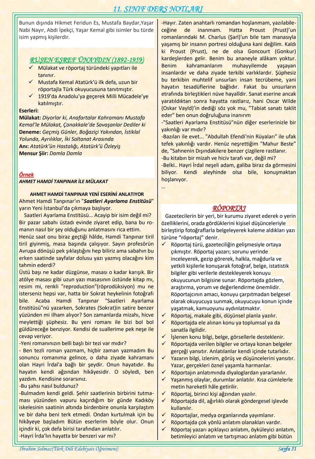 # 11. SINIF DERS NOTLARI
EDEBİYAT TOPLUM İLİŞKİSİ
Edebiyat; duygu, düşünce ve hayallerin insanlara
estetik bir zevk içerisinde sözlü veya
