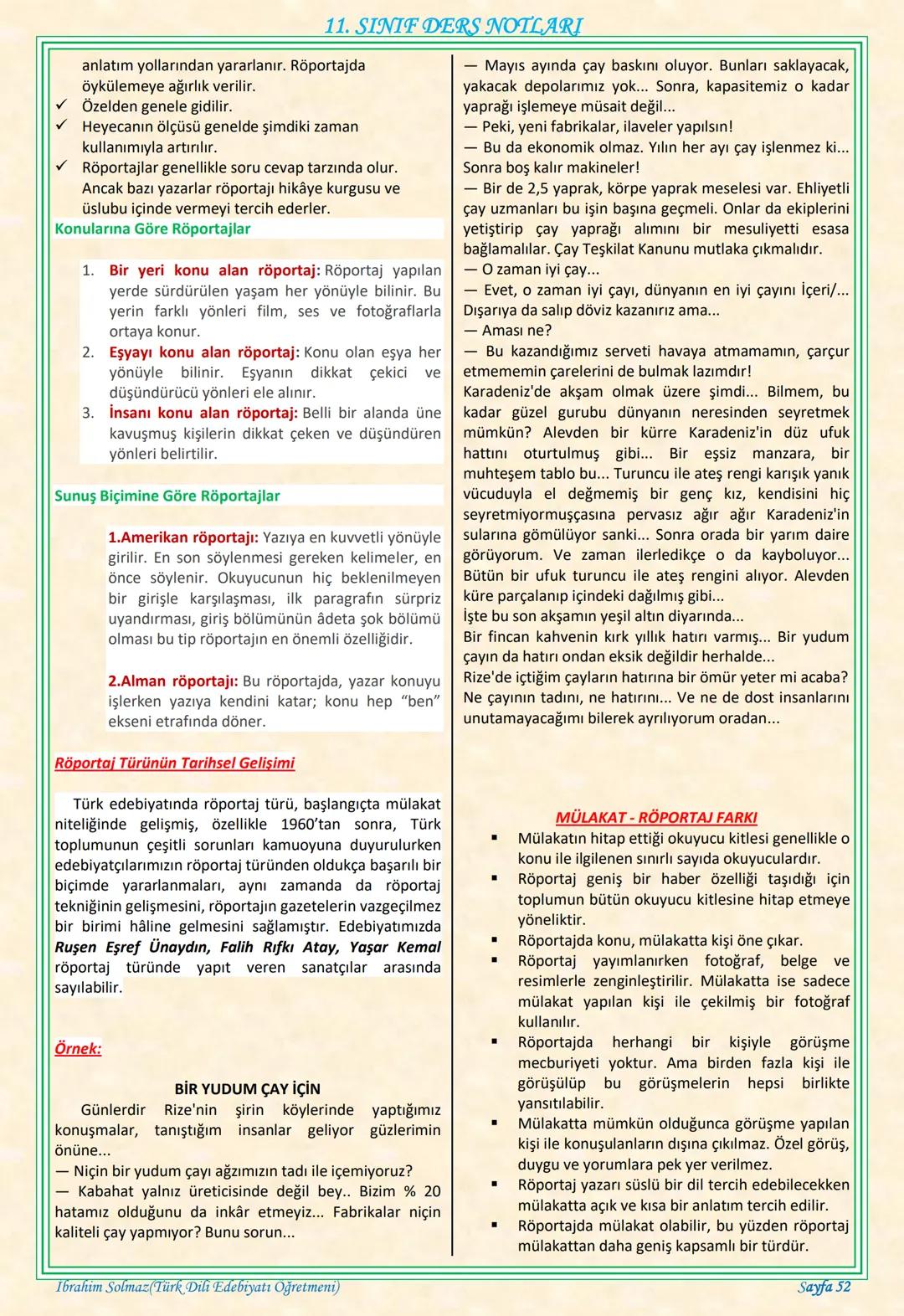 # 11. SINIF DERS NOTLARI
EDEBİYAT TOPLUM İLİŞKİSİ
Edebiyat; duygu, düşünce ve hayallerin insanlara
estetik bir zevk içerisinde sözlü veya