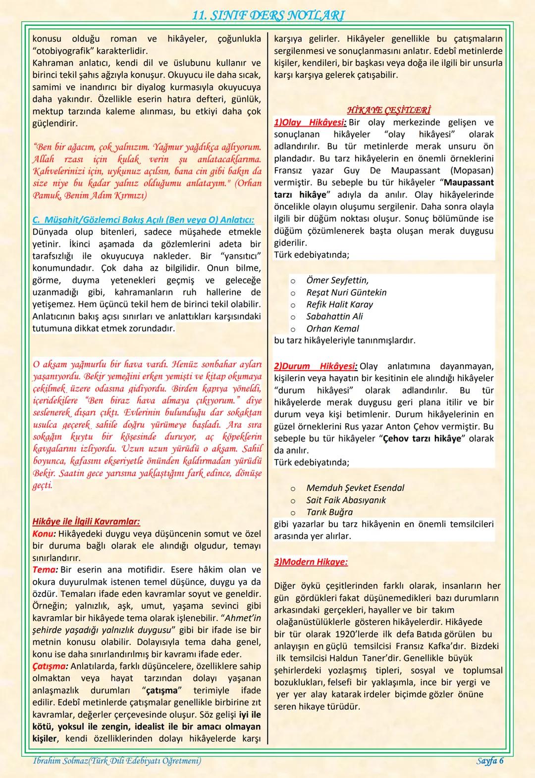 # 11. SINIF DERS NOTLARI
EDEBİYAT TOPLUM İLİŞKİSİ
Edebiyat; duygu, düşünce ve hayallerin insanlara
estetik bir zevk içerisinde sözlü veya