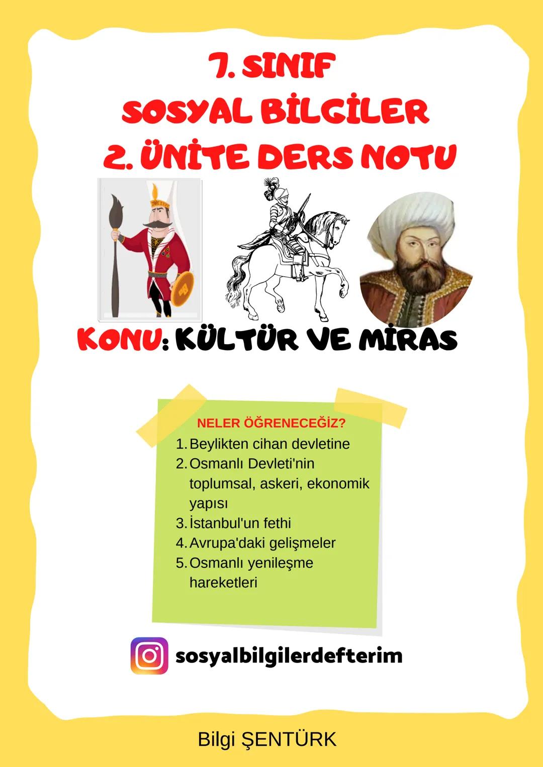 7.SINIF SOSYAL 2.ÜNİTE NOTLARI