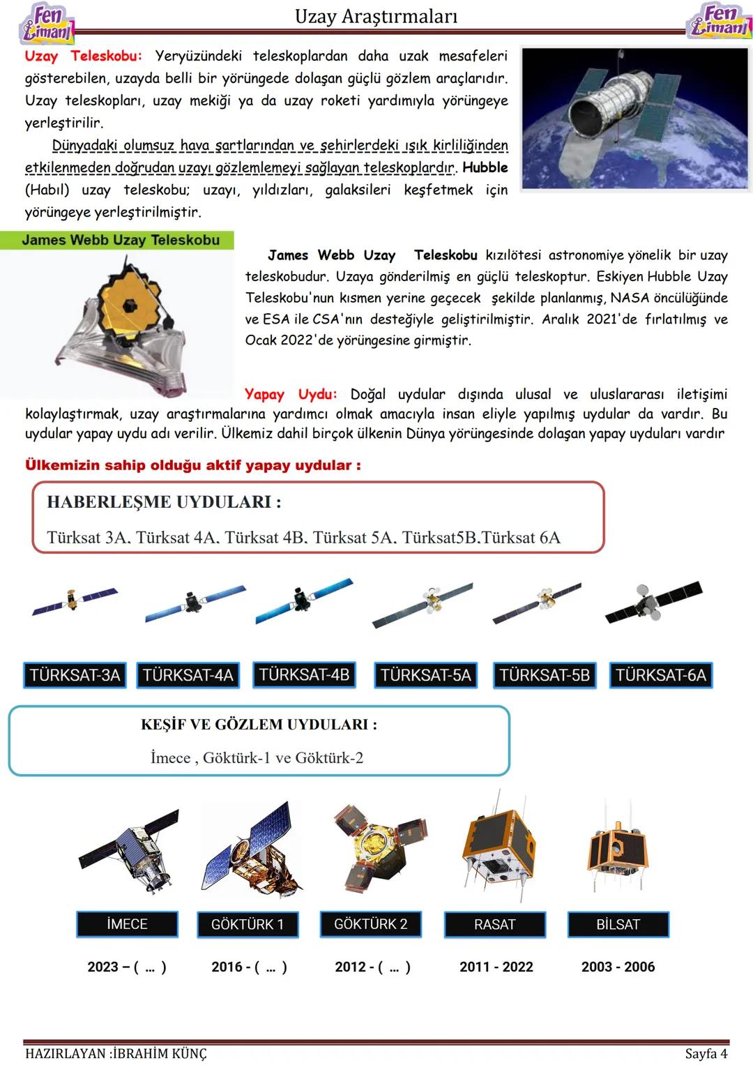 Fen
Limanj
# Uzay Araştırmaları
# UZAY
# ARAŞTIRMALARI
Konu/Kavramlar: Uydu, uzay kirliliği, gökyüzü gözlem araçları
F.7.1.1.1. Uzay tek