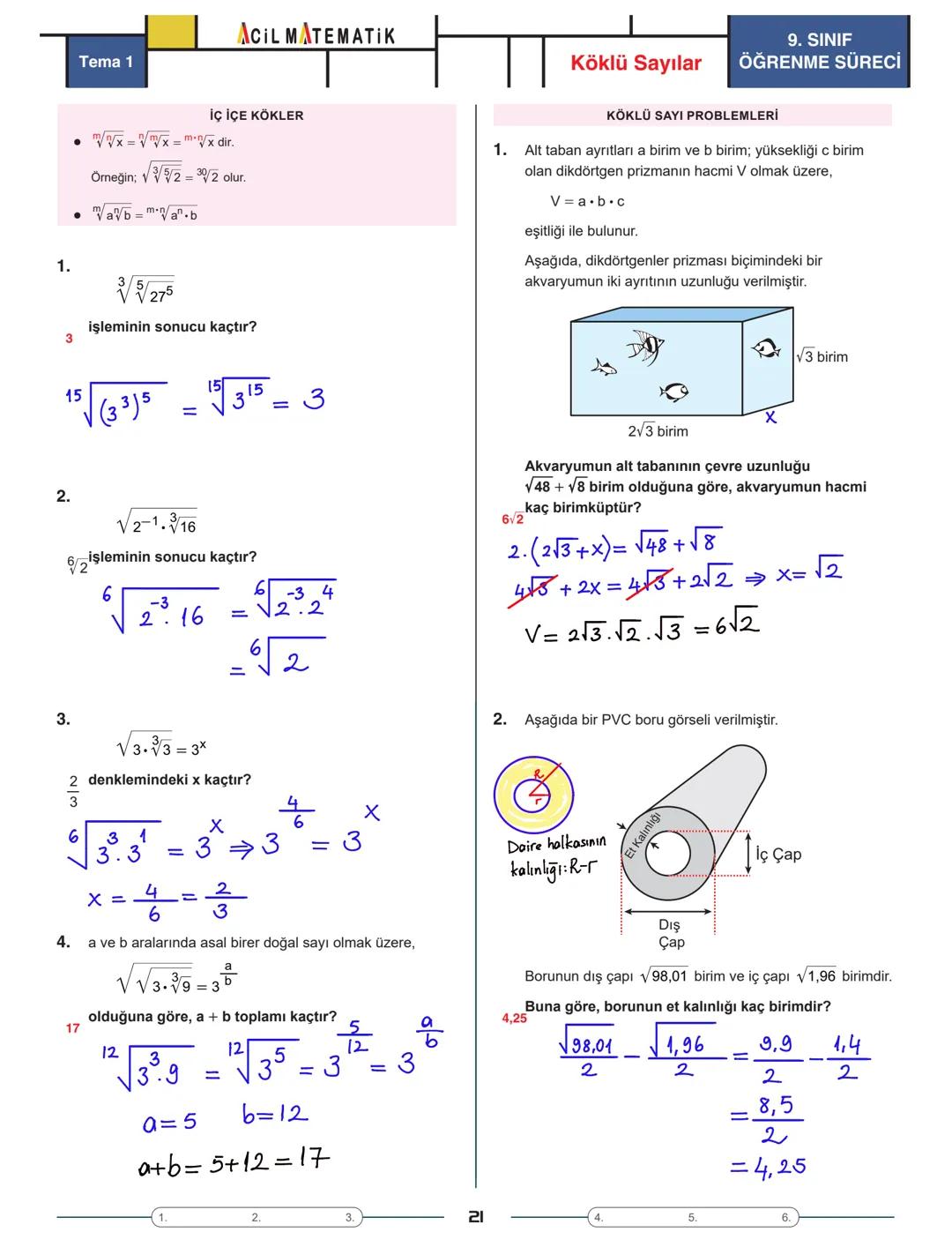 Tema 1
| AOIL MATEMATIK || Üstü Sayılar
ÜSLÜ SAYININ TANIMI
ÜSSÜN ÜSSÜ
9. SINIF
ÖĞRENME SÜRECİ
- a bir reel sayı ve n bir pozitif tam s