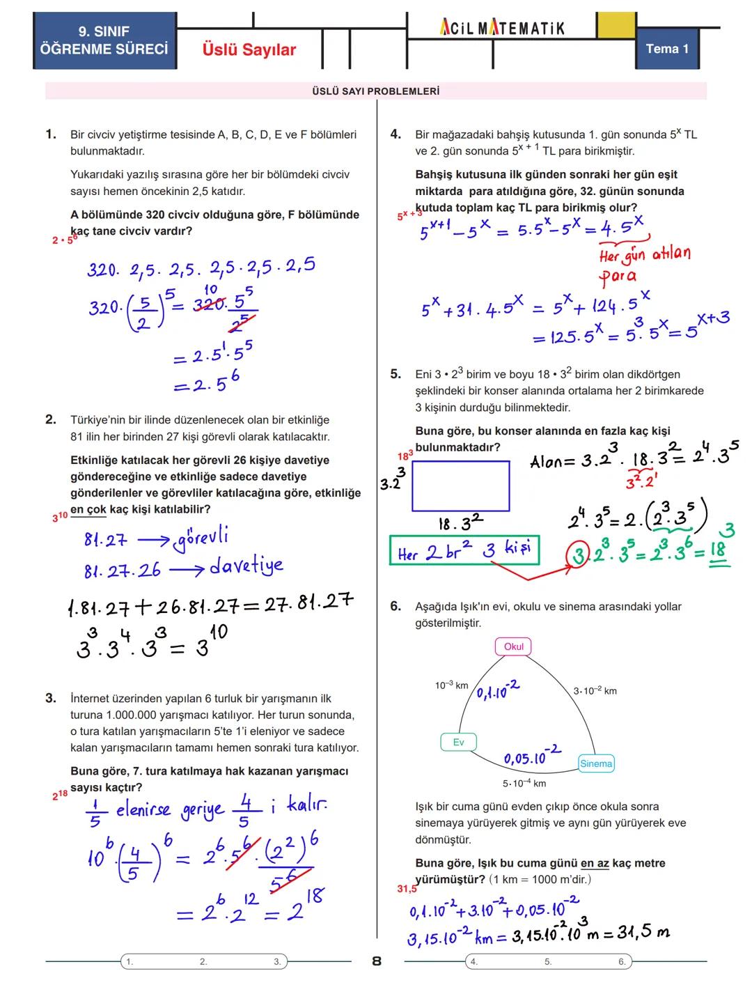 Tema 1
| AOIL MATEMATIK || Üstü Sayılar
ÜSLÜ SAYININ TANIMI
ÜSSÜN ÜSSÜ
9. SINIF
ÖĞRENME SÜRECİ
- a bir reel sayı ve n bir pozitif tam s