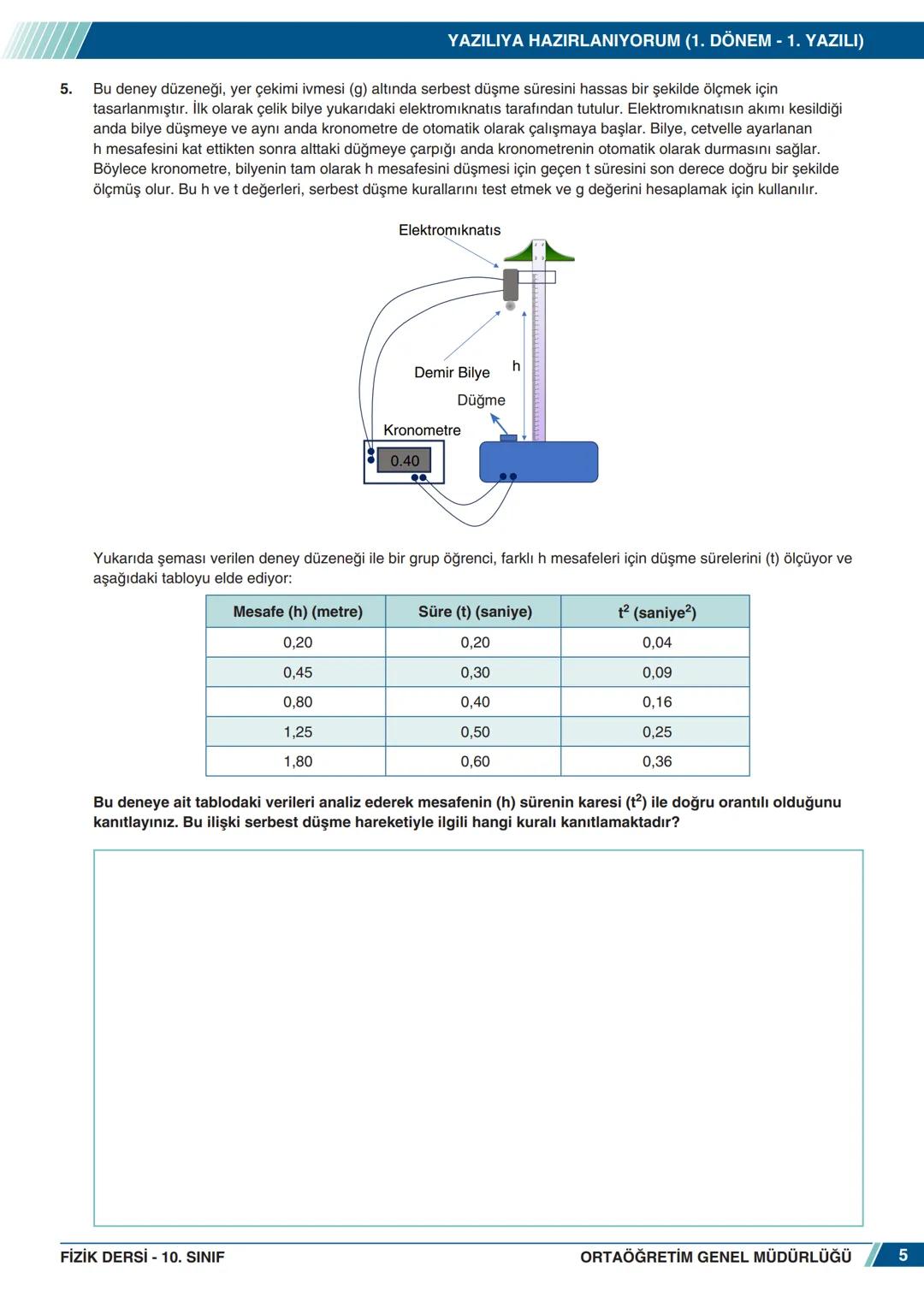 # FİZİK
10. SINIF
## YAZILIYA HAZIRLANIYORUM
### 1. DÖNEM - 1. YAZILI
1. Doğrusal bir yol kenarına ağaçlar, görseldeki gibi eşit aralıkl