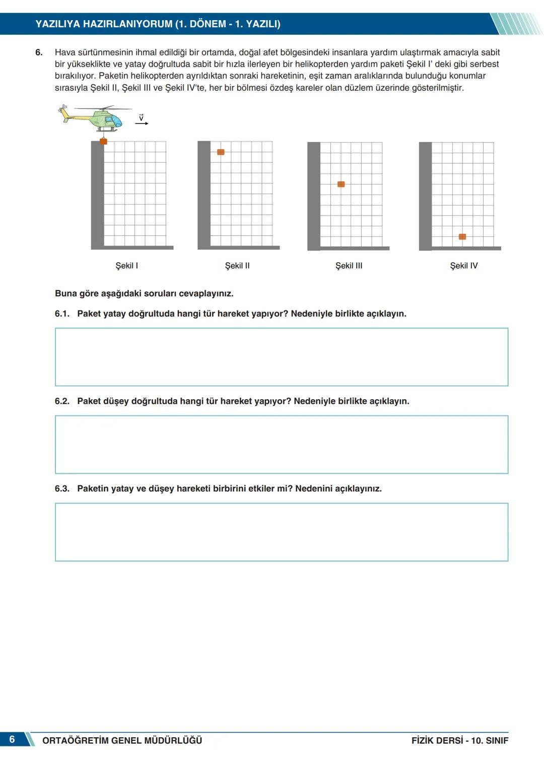 # FİZİK
10. SINIF
## YAZILIYA HAZIRLANIYORUM
### 1. DÖNEM - 1. YAZILI
1. Doğrusal bir yol kenarına ağaçlar, görseldeki gibi eşit aralıkl