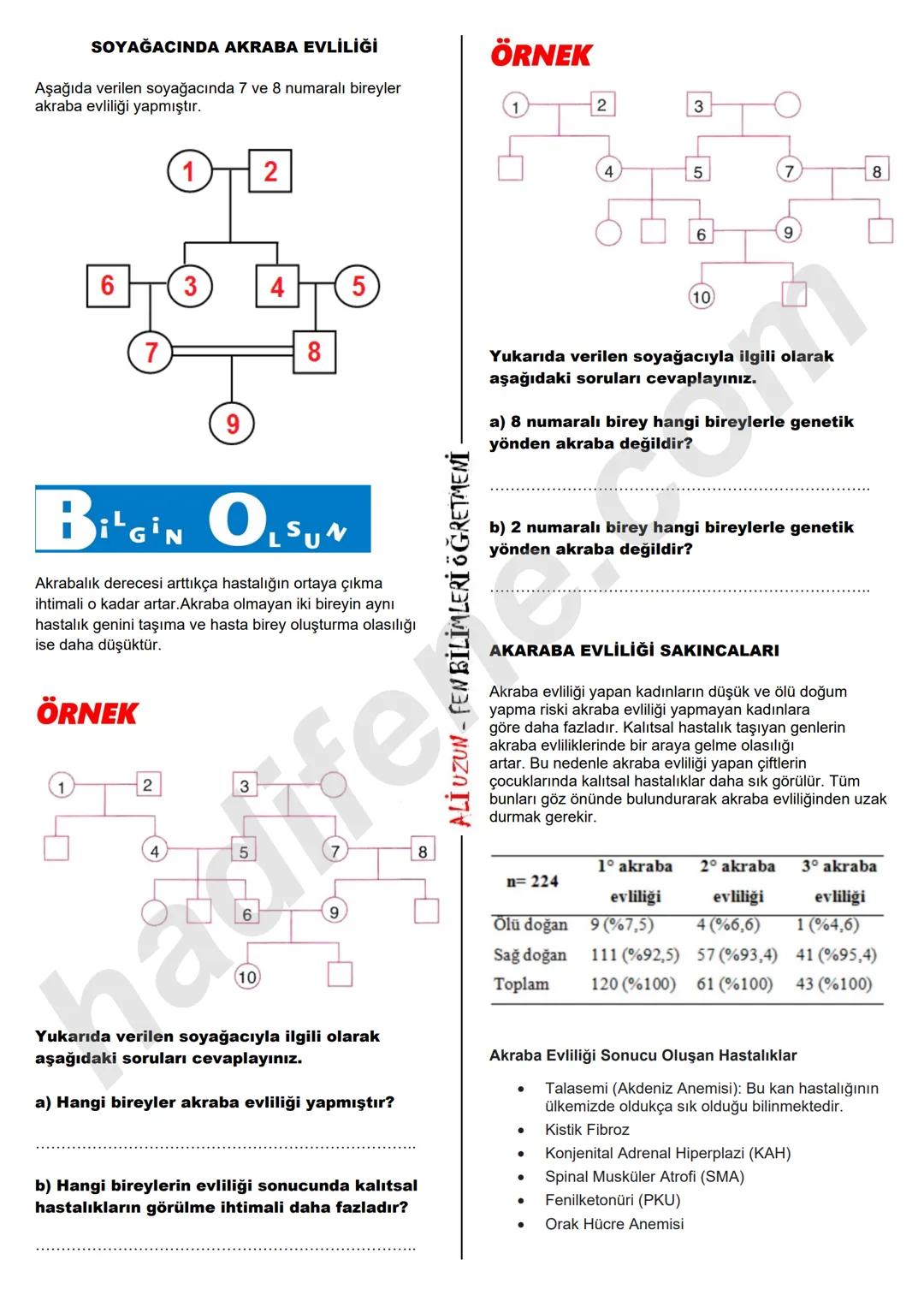 8.SINIF 2.UNITE
DNA VE GENETIK KOD
KALITIM
Ali Hocayla Hadi Fene
www.hadifene.com
KALITIMLA İLGİLİ BAZI KAVRAMLAR
Canlılarda çeşitliliğe n