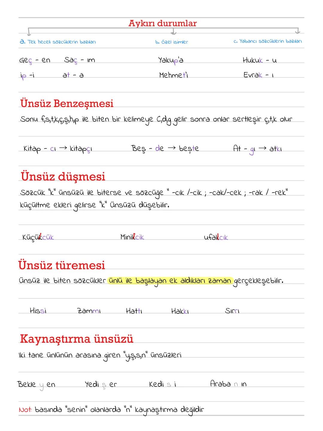 NOTEBOOK # Ünlü türemesi
Kelimenin basna veya sonuna unlu gelmesidir
* Genelde küçültme eki alırken olur...
Bir-Cik biriCik
Az-Cik azıcı
