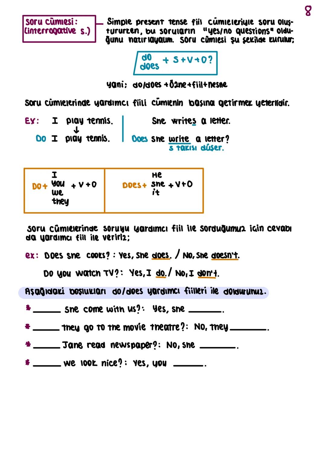 Simple present tense:
I isim cümleleri
-isim cümleleri içinde fiil (eylem) bulunmayan cum-
lelerdir.
Örneğin; "Ali çok mutlu." cümlesinde