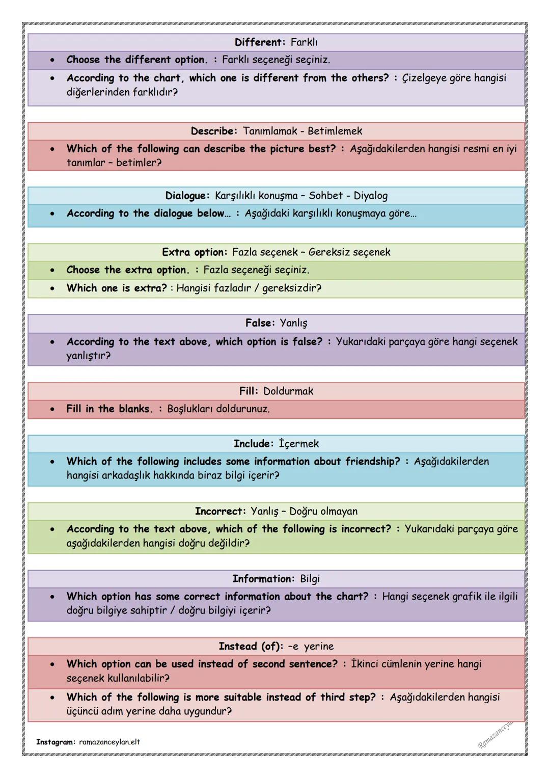 # Yeni nesil İngilizce soru kalıpları
Sevgili gençler,
Liselere Giriş Sınavı'nda (LGS) İngilizce sorularını doğru cevaplamak için bilmeniz
