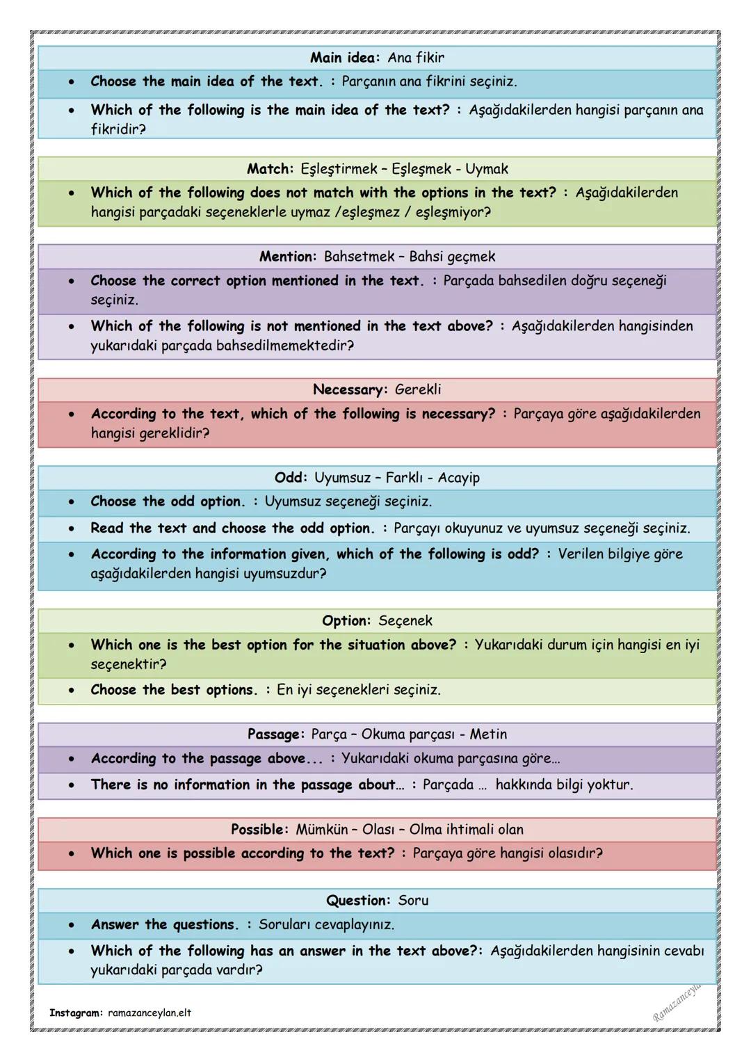 # Yeni nesil İngilizce soru kalıpları
Sevgili gençler,
Liselere Giriş Sınavı'nda (LGS) İngilizce sorularını doğru cevaplamak için bilmeniz