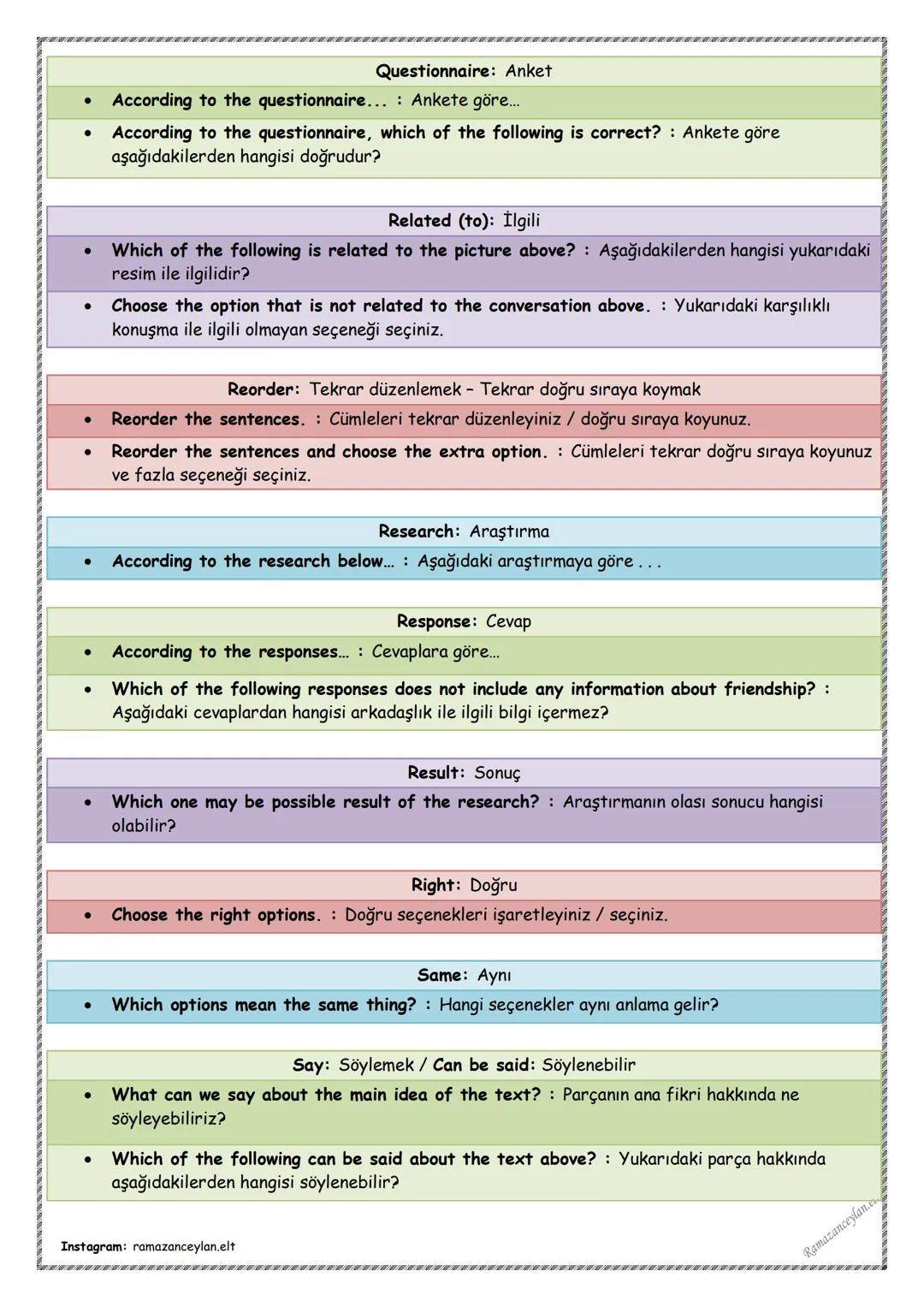# Yeni nesil İngilizce soru kalıpları
Sevgili gençler,
Liselere Giriş Sınavı'nda (LGS) İngilizce sorularını doğru cevaplamak için bilmeniz