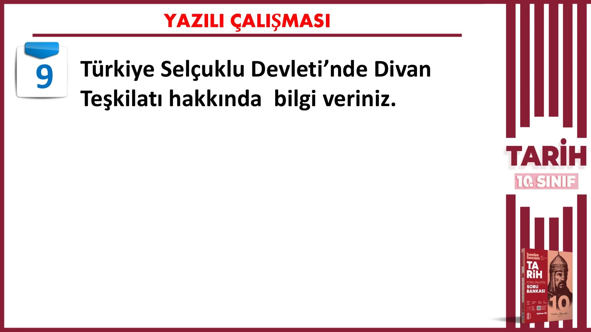 # 10. SINIF
# TARİH
# *1. DÖNEM
# 1. YAZILIYA
# HAZIRLIK
## Gökhan Öz
## BENİM
## HOCAM
## LİSE # YAZILI ÇALIŞMASI
BULGARLAR
1
Selanik
A