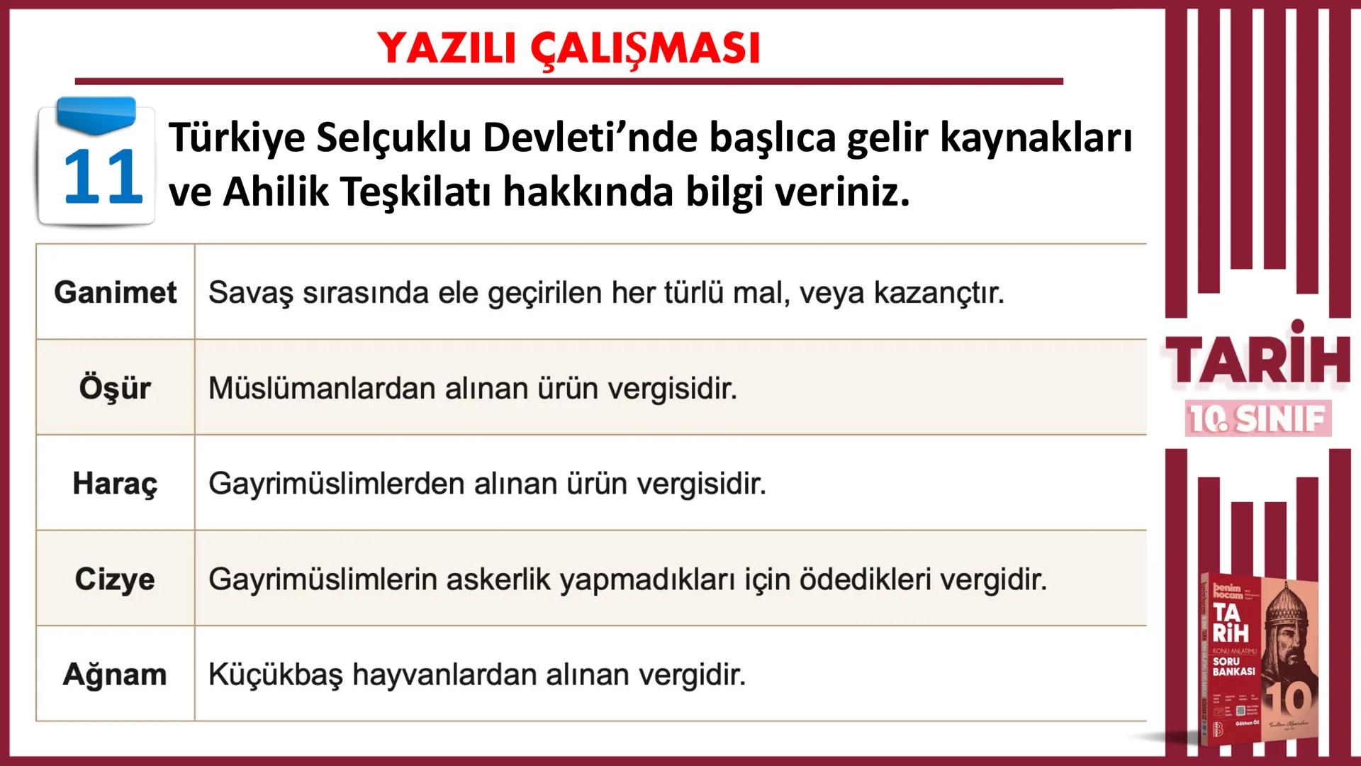 # 10. SINIF
# TARİH
# *1. DÖNEM
# 1. YAZILIYA
# HAZIRLIK
## Gökhan Öz
## BENİM
## HOCAM
## LİSE # YAZILI ÇALIŞMASI
BULGARLAR
1
Selanik
A