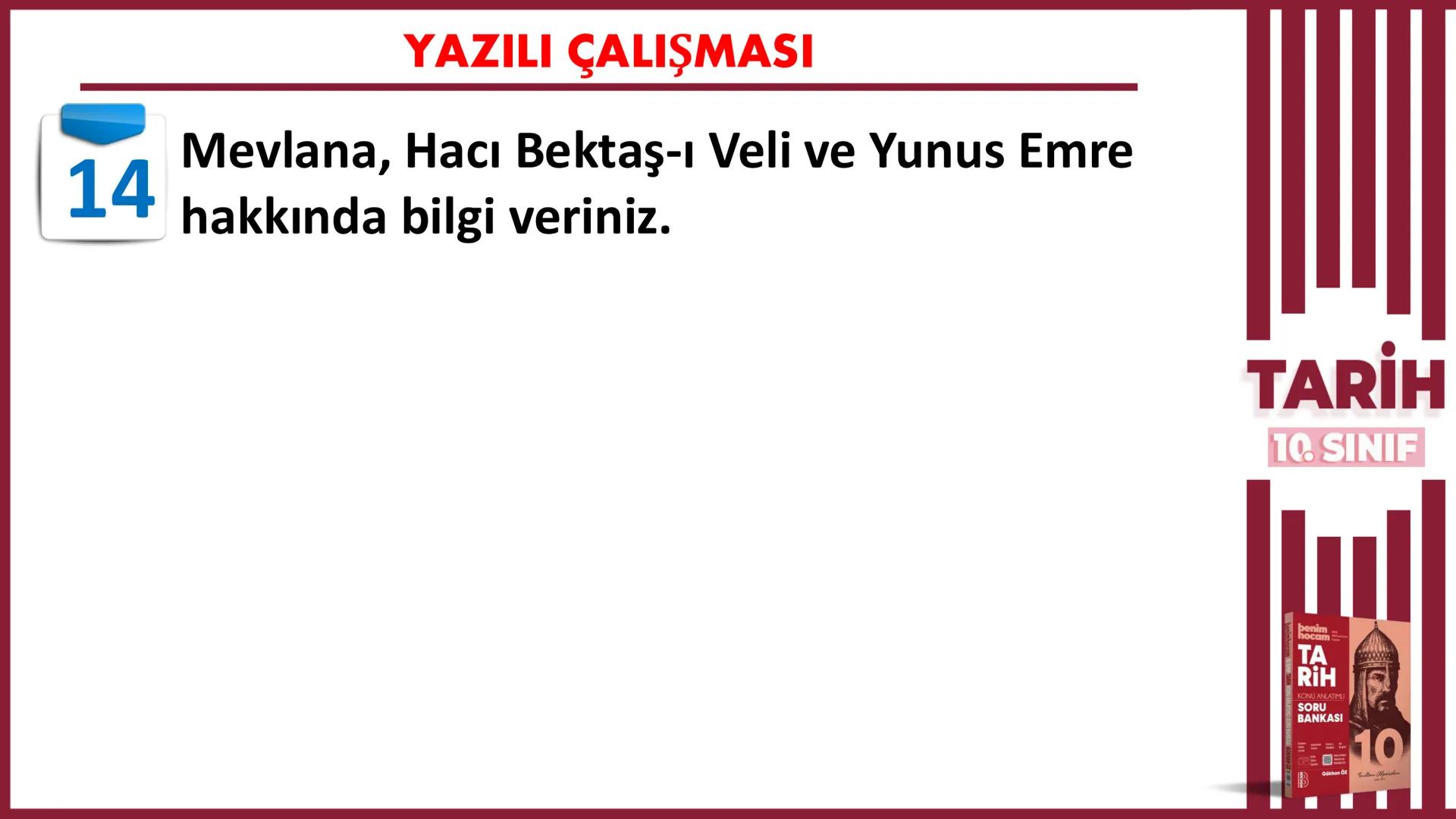 # 10. SINIF
# TARİH
# *1. DÖNEM
# 1. YAZILIYA
# HAZIRLIK
## Gökhan Öz
## BENİM
## HOCAM
## LİSE # YAZILI ÇALIŞMASI
BULGARLAR
1
Selanik
A