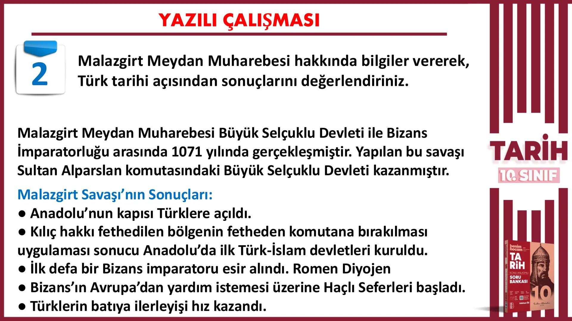 # 10. SINIF
# TARİH
# *1. DÖNEM
# 1. YAZILIYA
# HAZIRLIK
## Gökhan Öz
## BENİM
## HOCAM
## LİSE # YAZILI ÇALIŞMASI
BULGARLAR
1
Selanik
A