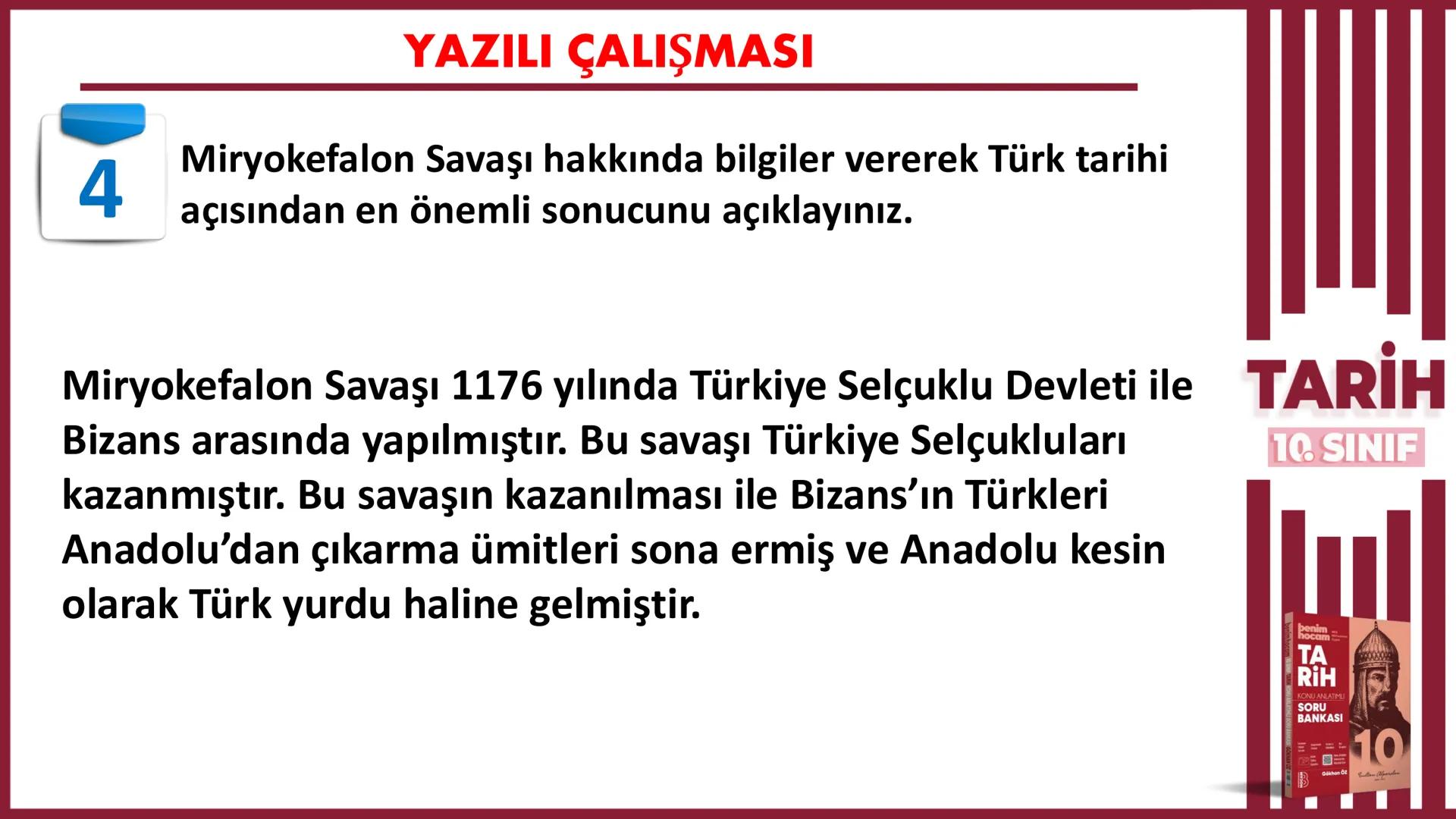 # 10. SINIF
# TARİH
# *1. DÖNEM
# 1. YAZILIYA
# HAZIRLIK
## Gökhan Öz
## BENİM
## HOCAM
## LİSE # YAZILI ÇALIŞMASI
BULGARLAR
1
Selanik
A