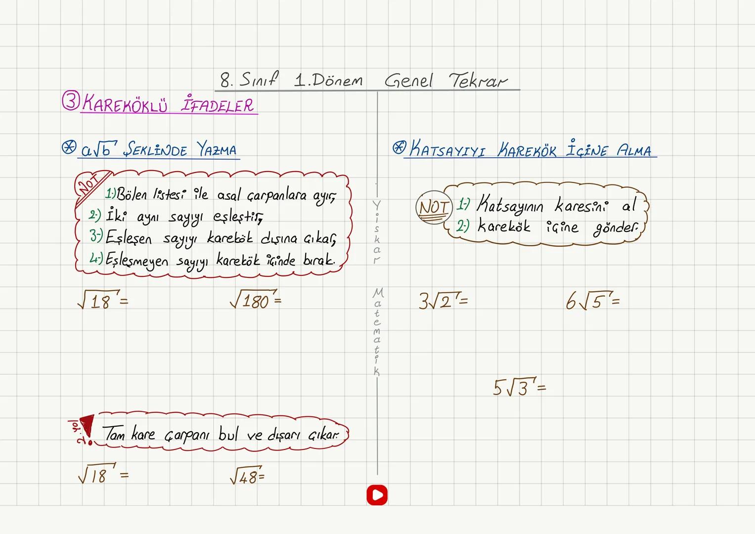 # LGS MATEMATİK
# 1.DÖNEM GENEL
# TEKRAR ① Garpanlar ve Katlar
↳ Garpan Bulma
↳ Asal Garparlara Ayırma
↳ EBOB ve Eкок
↳ Aralarında Asallık