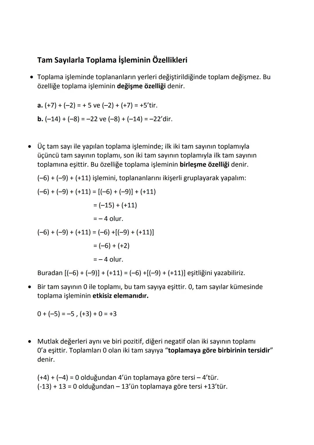 # Tam Sayılarla Toplama ve Çıkarma İşlemleri
* Pozitif iki tam sayının toplamı pozitif bir tam sayıdır.
(+5) + (+3) = +8
* Ters iş