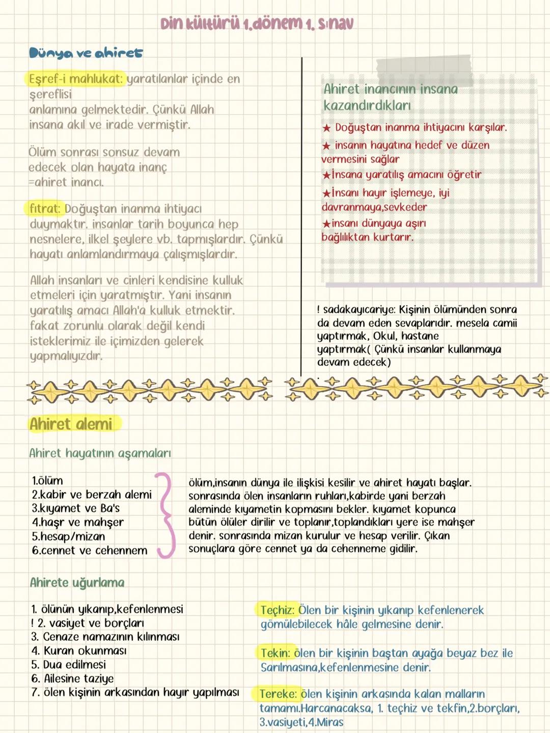 Basic Notepad
全学科
Din kültürü
ve ahlak bilgisi
sınava hazırlık # Din kültürü 1.dönem 1. sınav
Dünya ve ahiret
Eşref-i mahlukat: yaratılanl
