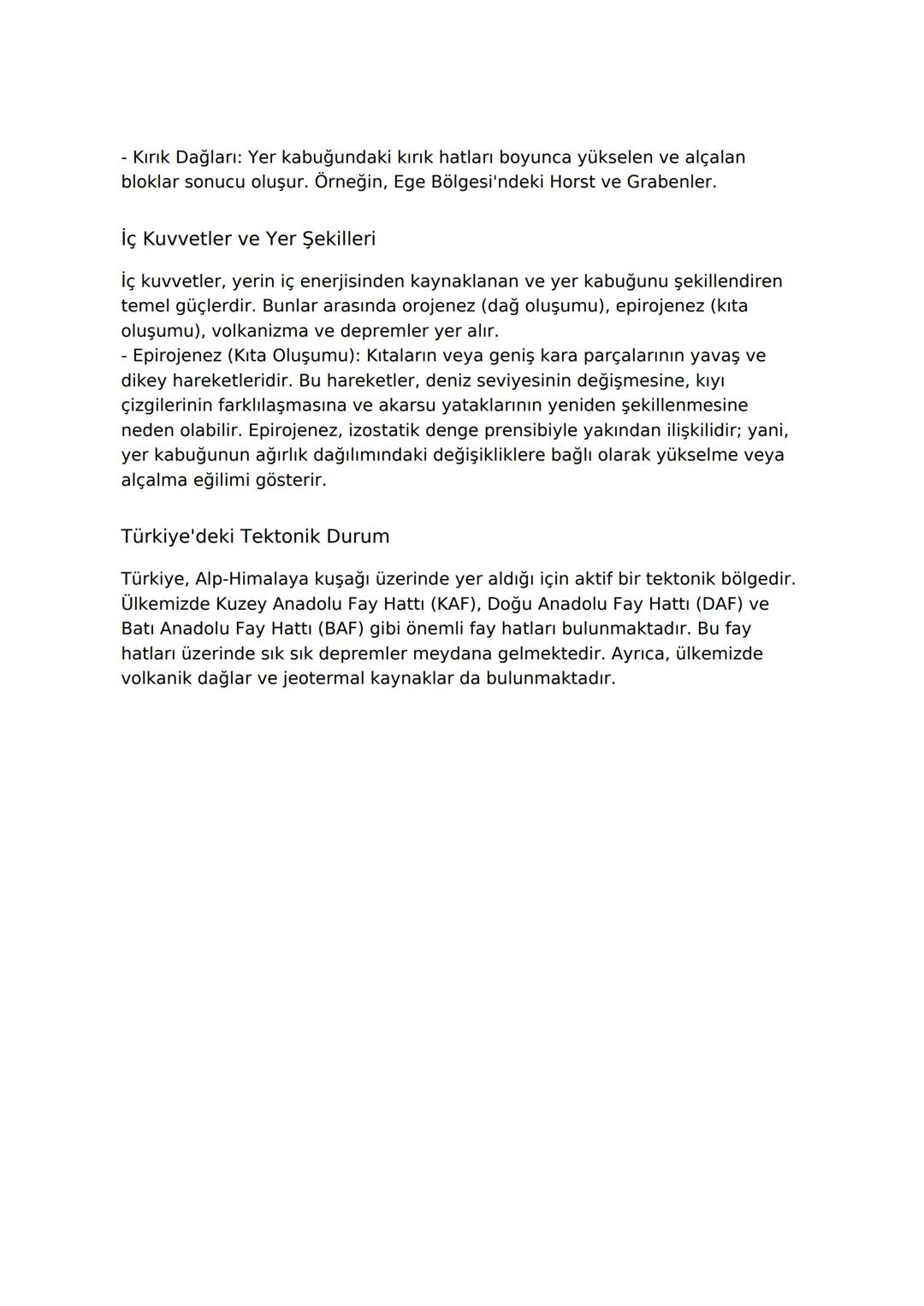 Tektonik Süreçler: Yer Kabuğunun Şekillenmesi
Tektonik süreçler, yer kabuğunu oluşturan levhaların hareketleri sonucu
meydana gelen ve yer