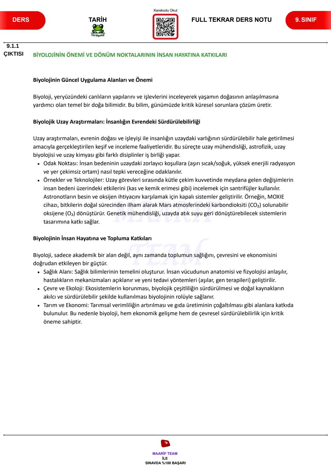 2025-2026
TÜRKİYE YÜZYILI MAARİF MODELİ
# 9. SINIF
Cici Biyoloji
BİYOLOJİ
Cici Biyoloji
FULL TEKRAR DERS NOTLARI (1. YAZILIYA KADAR)
#