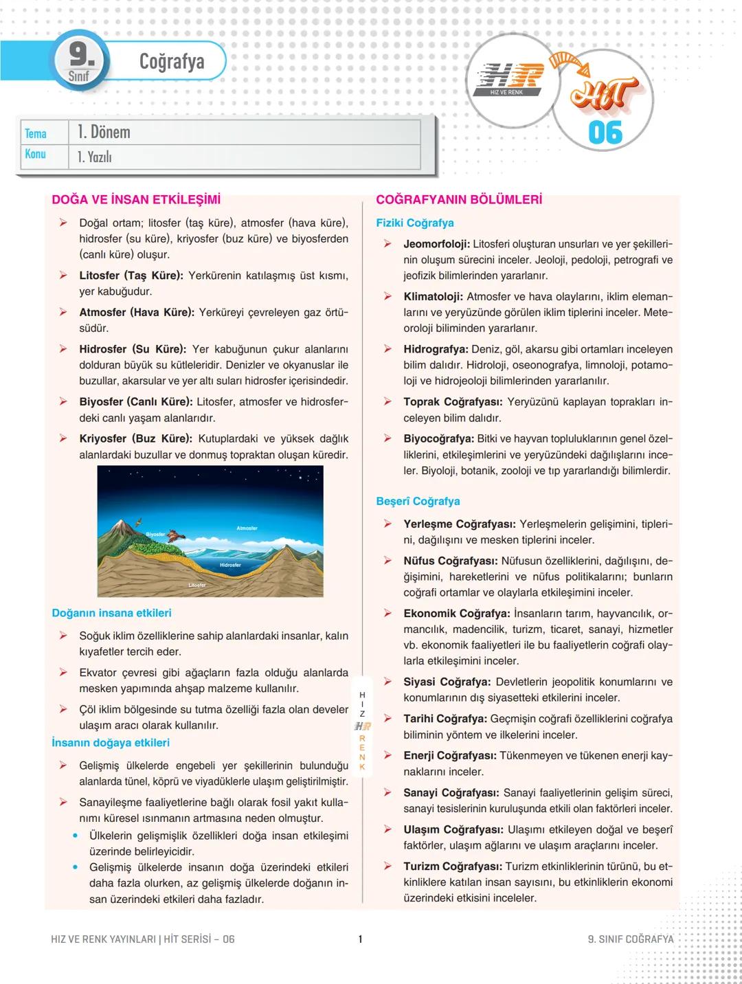 9.sınıf coğrafya 1.donem1.yazılı konu tekrarı