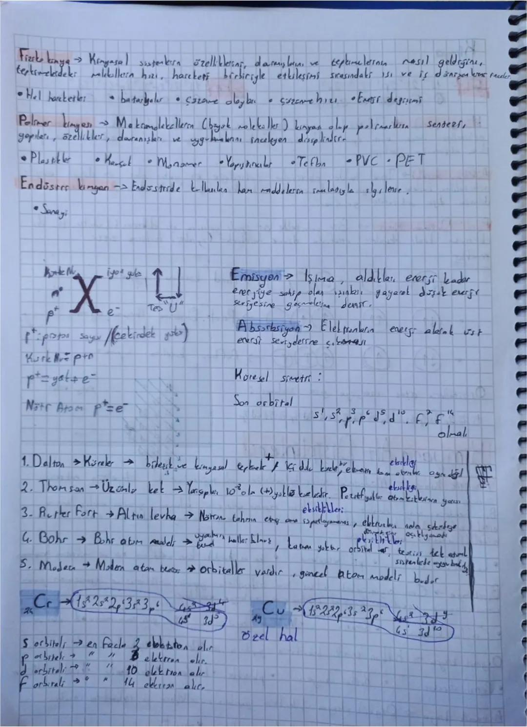 Kimya
Cl = 15² 25²2p6 3s2 3p5
17
0000000
Fe = 15² 2s²2p 3s²3p645 3d6
26
Hund kuralı Elektronlar, aynı enagiyi seviyesindedes als bubuklard