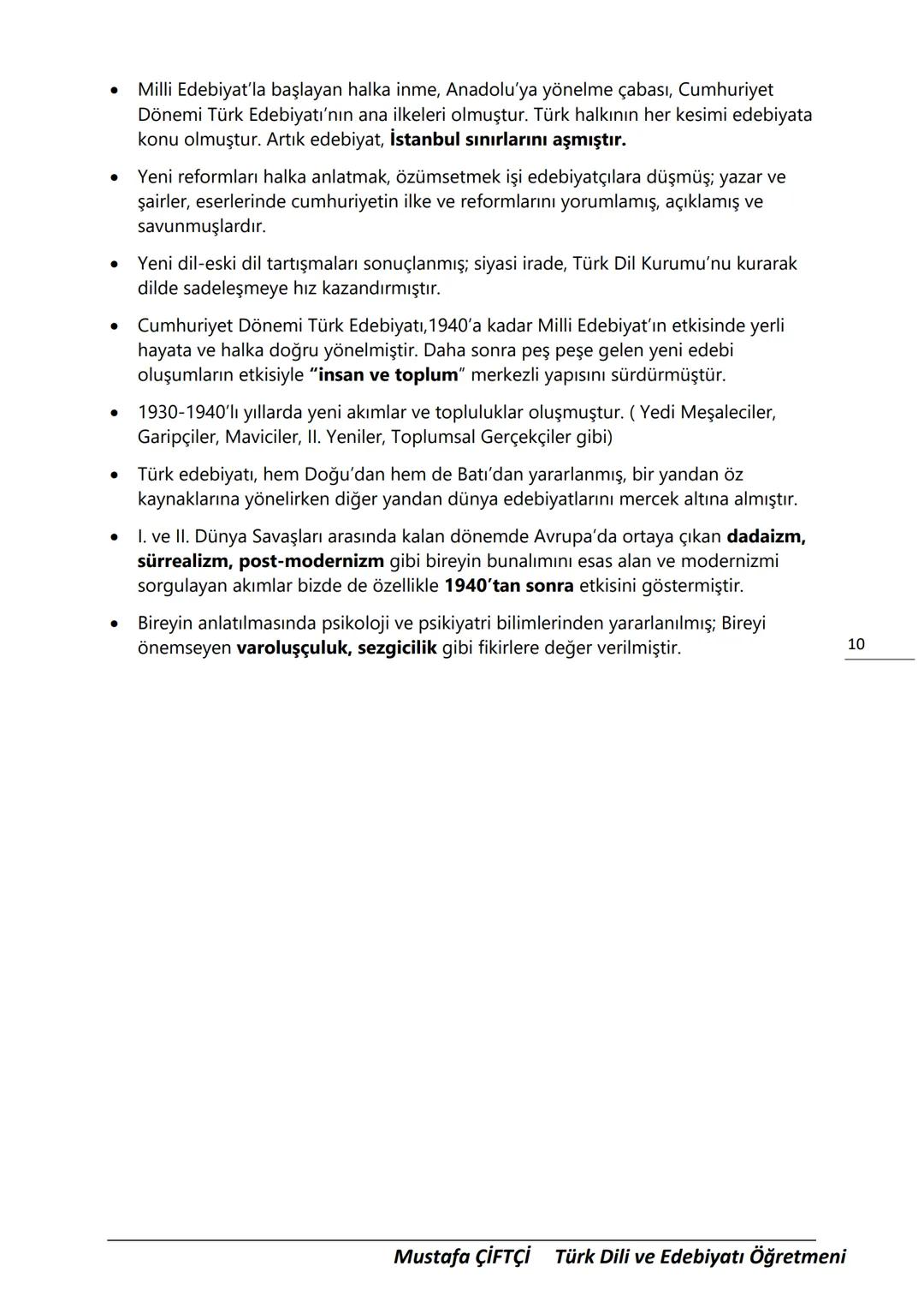 TES-IS
ADOLU LİSESİ
Μ.Ε. Β.
2006
SANLIURFA
TES-İŞ ANADOLU LİSESİ
10. SINIF
TÜRK DİLİ VE EDEBİYATI DERS
NOTLARI
(YENİ MÜFREDATA GÖRE HAZIR