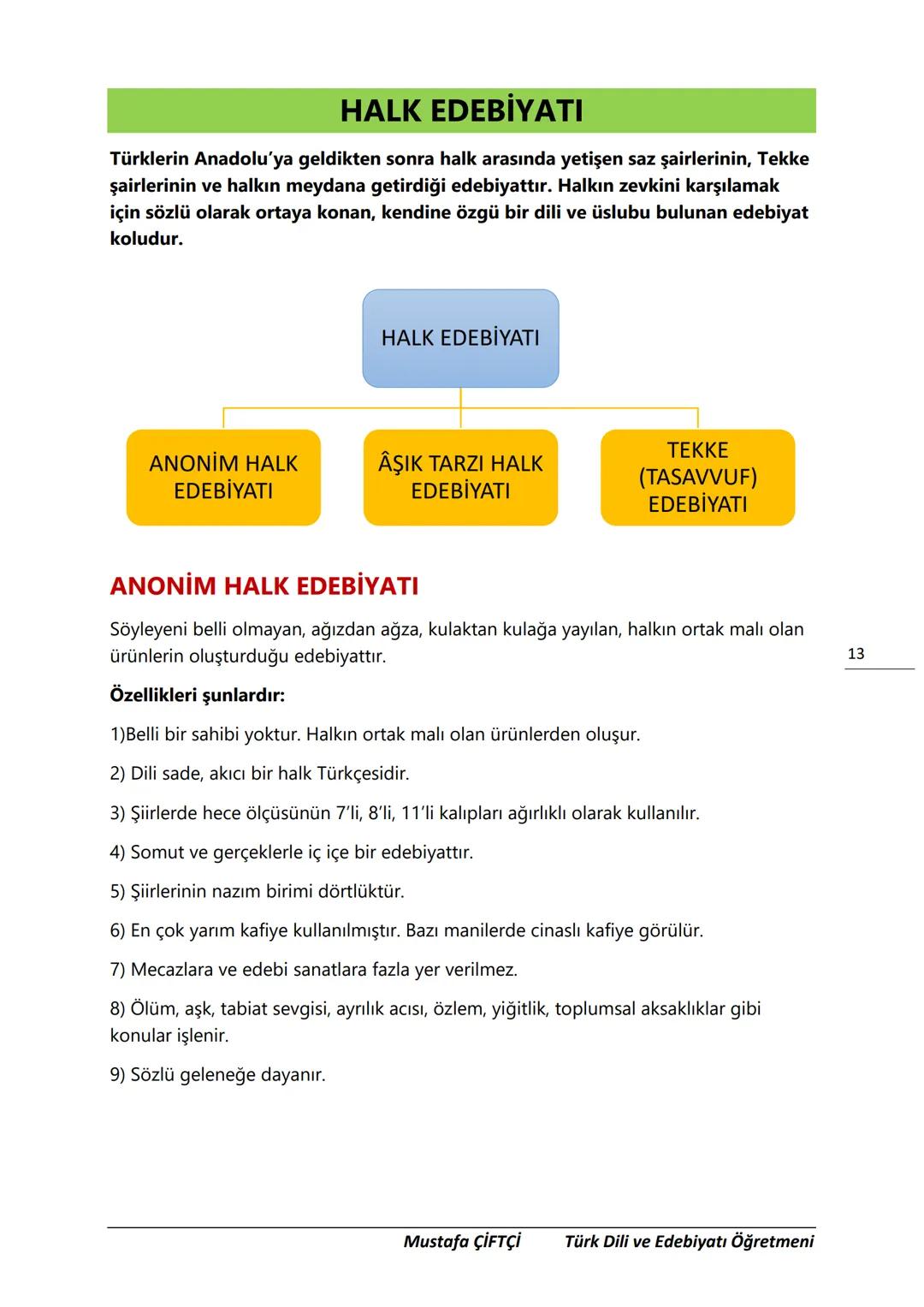 TES-IS
ADOLU LİSESİ
Μ.Ε. Β.
2006
SANLIURFA
TES-İŞ ANADOLU LİSESİ
10. SINIF
TÜRK DİLİ VE EDEBİYATI DERS
NOTLARI
(YENİ MÜFREDATA GÖRE HAZIR