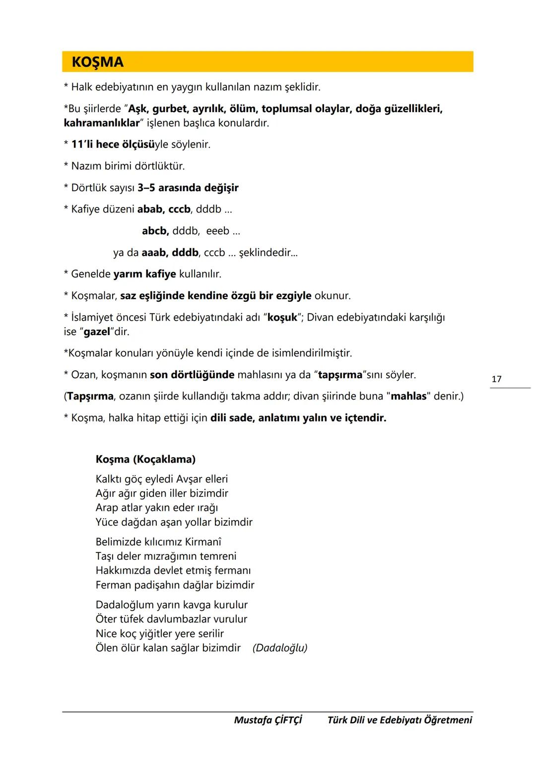 TES-IS
ADOLU LİSESİ
Μ.Ε. Β.
2006
SANLIURFA
TES-İŞ ANADOLU LİSESİ
10. SINIF
TÜRK DİLİ VE EDEBİYATI DERS
NOTLARI
(YENİ MÜFREDATA GÖRE HAZIR