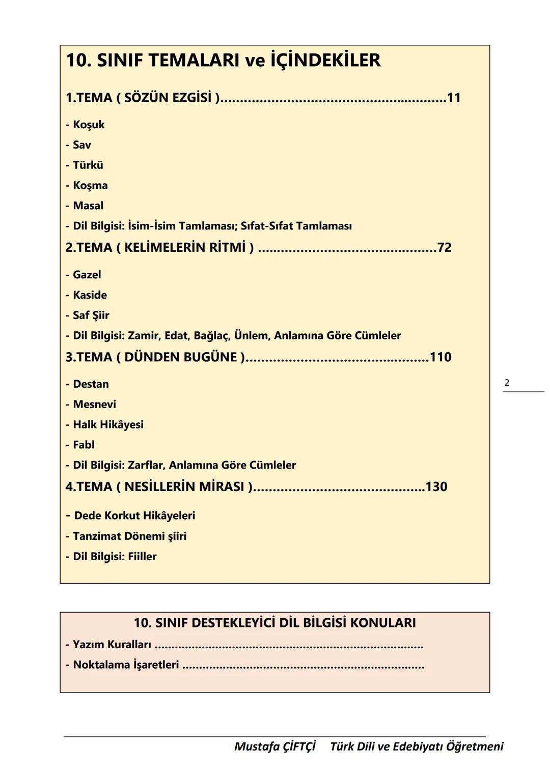 TES-IS
ADOLU LİSESİ
Μ.Ε. Β.
2006
SANLIURFA
TES-İŞ ANADOLU LİSESİ
10. SINIF
TÜRK DİLİ VE EDEBİYATI DERS
NOTLARI
(YENİ MÜFREDATA GÖRE HAZIR